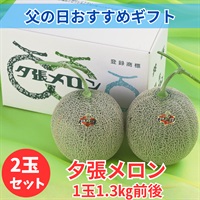 夕張メロン「共撰」良　1.3㎏前後×2玉セット◆共栄水産