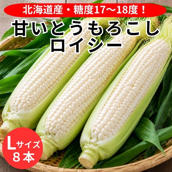 北海道新十津川産　甘いとうもろこし「ロイシー」（Ｌサイズ８本）◆空知市場